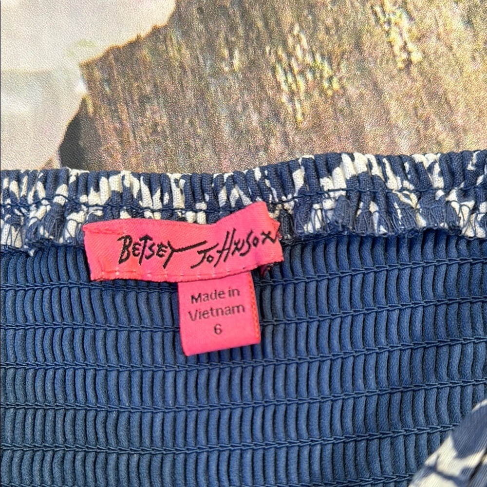 Betsey Johnson Sz 6 Blue/White Maxi Dress - Picture 10 of 13